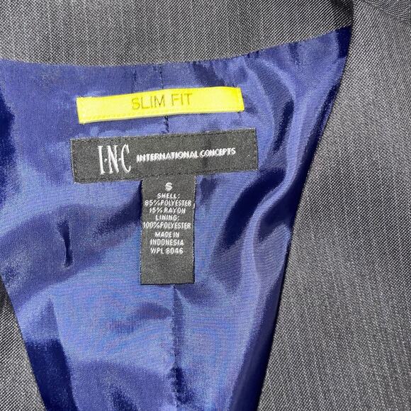 INC International Concepts Vest Men's Slim Fit Black Pinstripe Career wedding - Picture 3 of 4